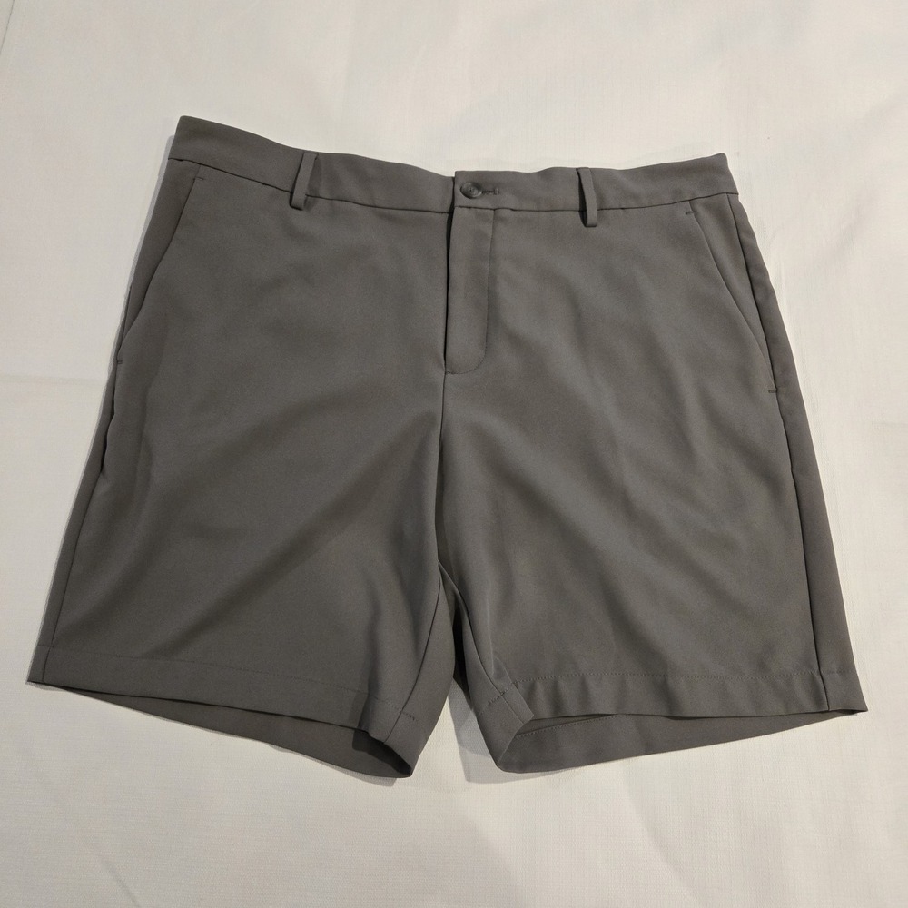 Savane Men's Gray Flat Front‎ Casual Chino Golf Shorts Size 36